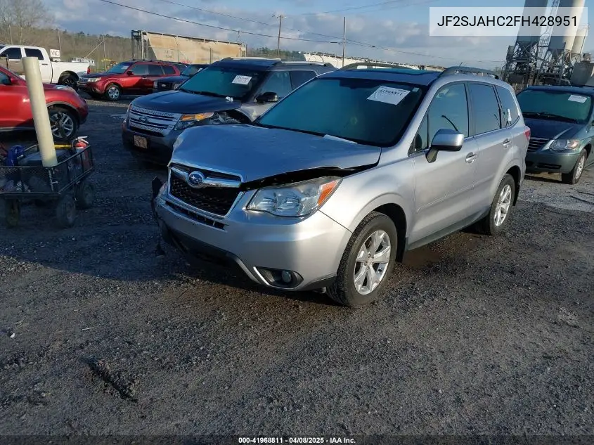 2015 Subaru Forester 2.5I Limited VIN: JF2SJAHC2FH428951 Lot: 41968811