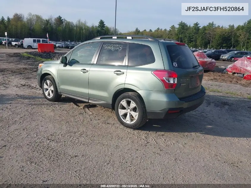 2015 Subaru Forester 2.5I Premium VIN: JF2SJAFC3FH520864 Lot: 42200723