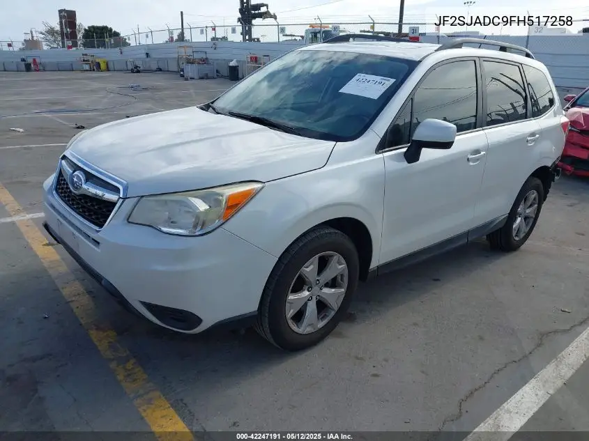 2015 Subaru Forester 2.5I Premium VIN: JF2SJADC9FH517258 Lot: 42247191