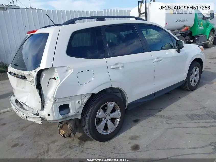 2015 Subaru Forester 2.5I Premium VIN: JF2SJADC9FH517258 Lot: 42247191