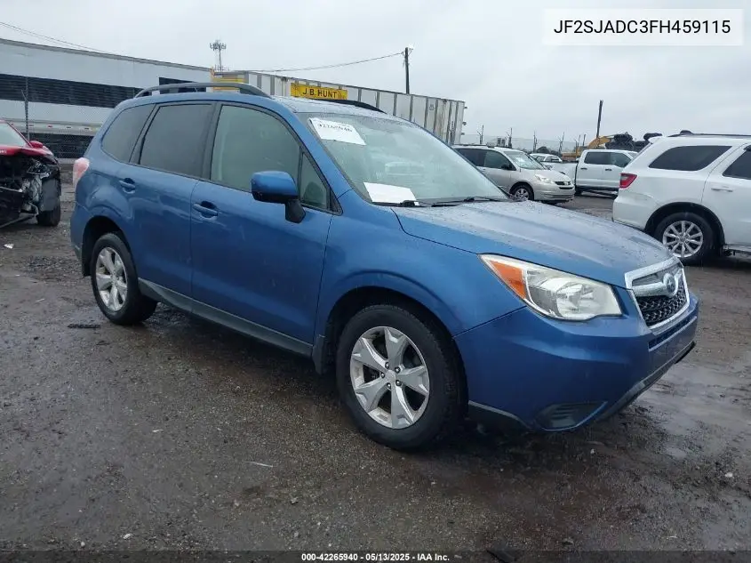 2015 Subaru Forester 2.5I Premium VIN: JF2SJADC3FH459115 Lot: 42265940