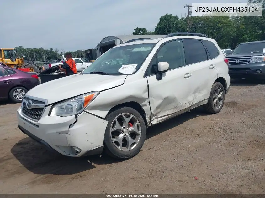 2015 Subaru Forester 2.5I Touring VIN: JF2SJAUCXFH435104 Lot: 42582177