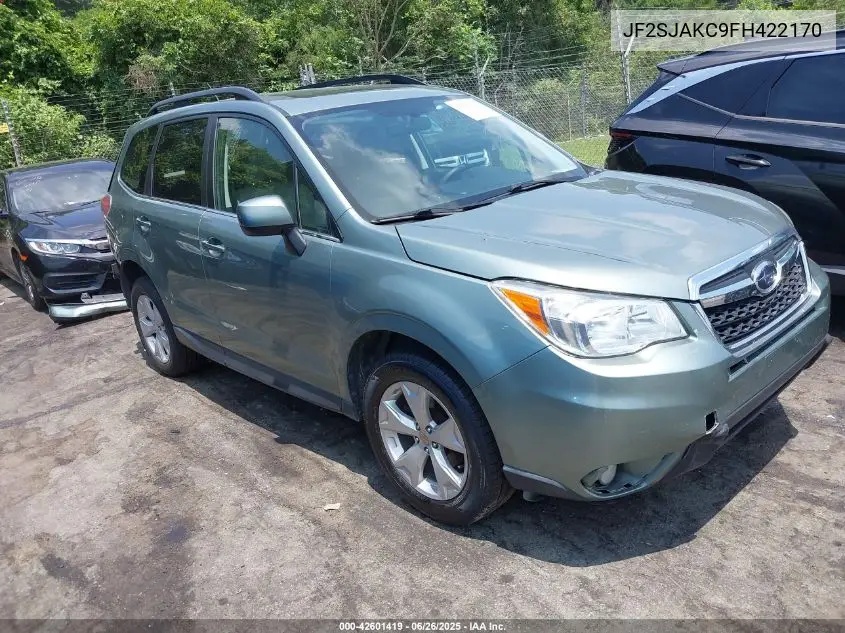 2015 Subaru Forester 2.5I Limited VIN: JF2SJAKC9FH422170 Lot: 42601419