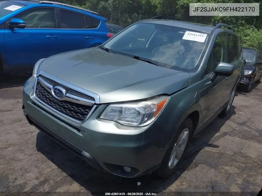 2015 Subaru Forester 2.5I Limited VIN: JF2SJAKC9FH422170 Lot: 42601419