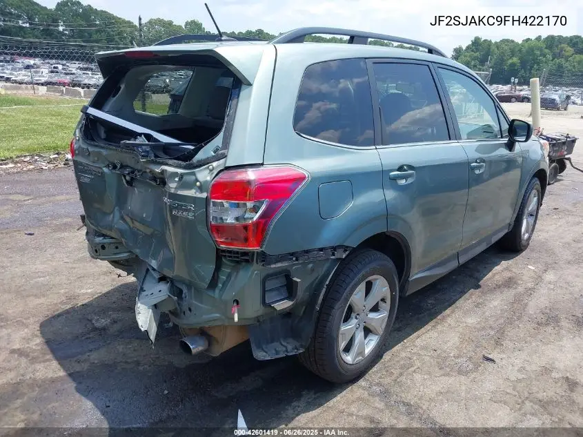 2015 Subaru Forester 2.5I Limited VIN: JF2SJAKC9FH422170 Lot: 42601419