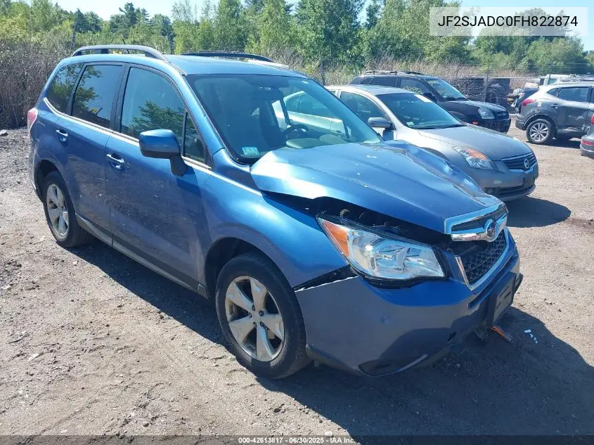 2015 Subaru Forester 2.5I Premium VIN: JF2SJADC0FH822874 Lot: 42613817