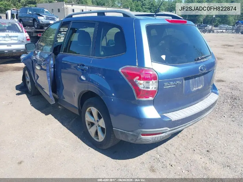 2015 Subaru Forester 2.5I Premium VIN: JF2SJADC0FH822874 Lot: 42613817