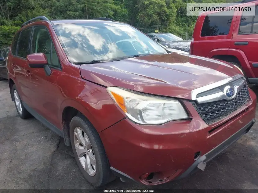 2015 Subaru Forester 2.5I Premium VIN: JF2SJADC0FH401690 Lot: 42627939