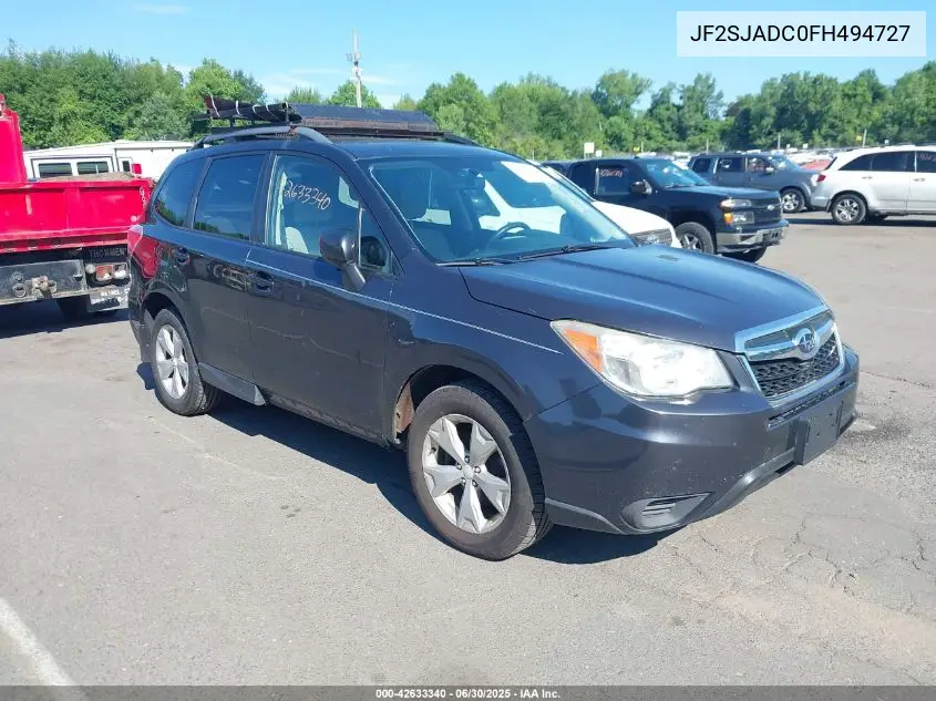 2015 Subaru Forester 2.5I Premium VIN: JF2SJADC0FH494727 Lot: 42633340