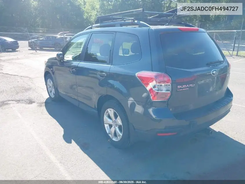 2015 Subaru Forester 2.5I Premium VIN: JF2SJADC0FH494727 Lot: 42633340