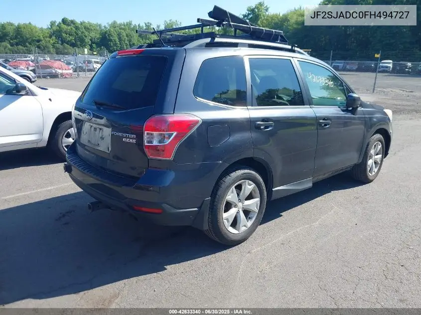 2015 Subaru Forester 2.5I Premium VIN: JF2SJADC0FH494727 Lot: 42633340