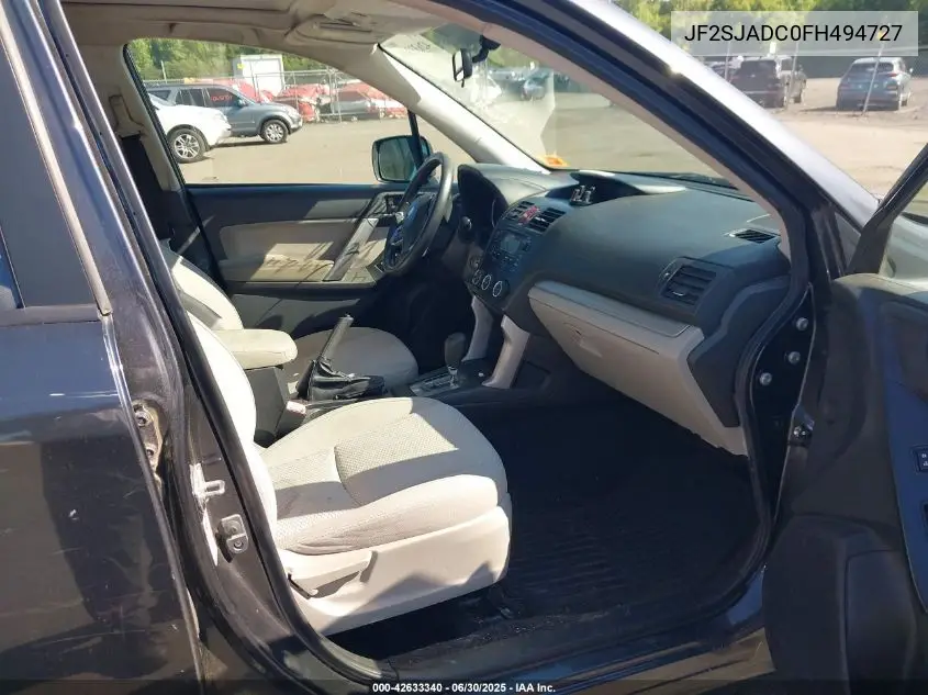 2015 Subaru Forester 2.5I Premium VIN: JF2SJADC0FH494727 Lot: 42633340