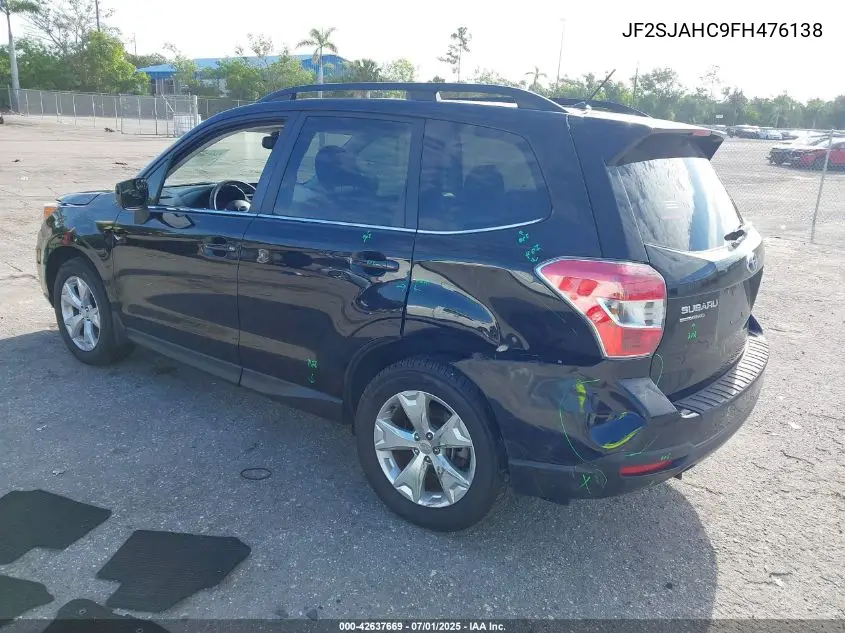 2015 Subaru Forester 2.5I Limited VIN: JF2SJAHC9FH476138 Lot: 42637669