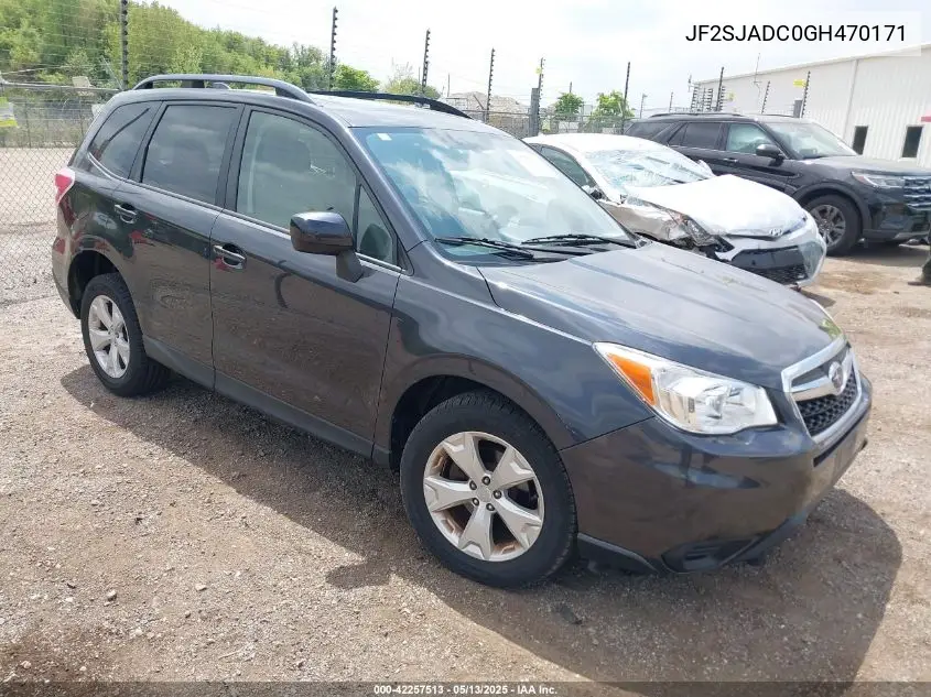 2016 Subaru Forester 2.5I Premium VIN: JF2SJADC0GH470171 Lot: 42257513