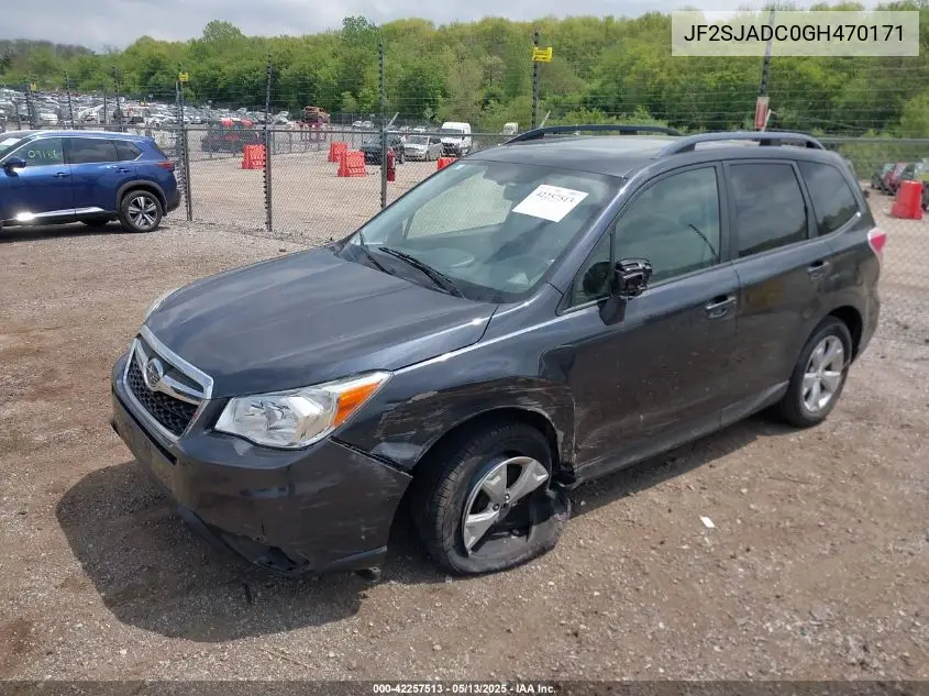 2016 Subaru Forester 2.5I Premium VIN: JF2SJADC0GH470171 Lot: 42257513