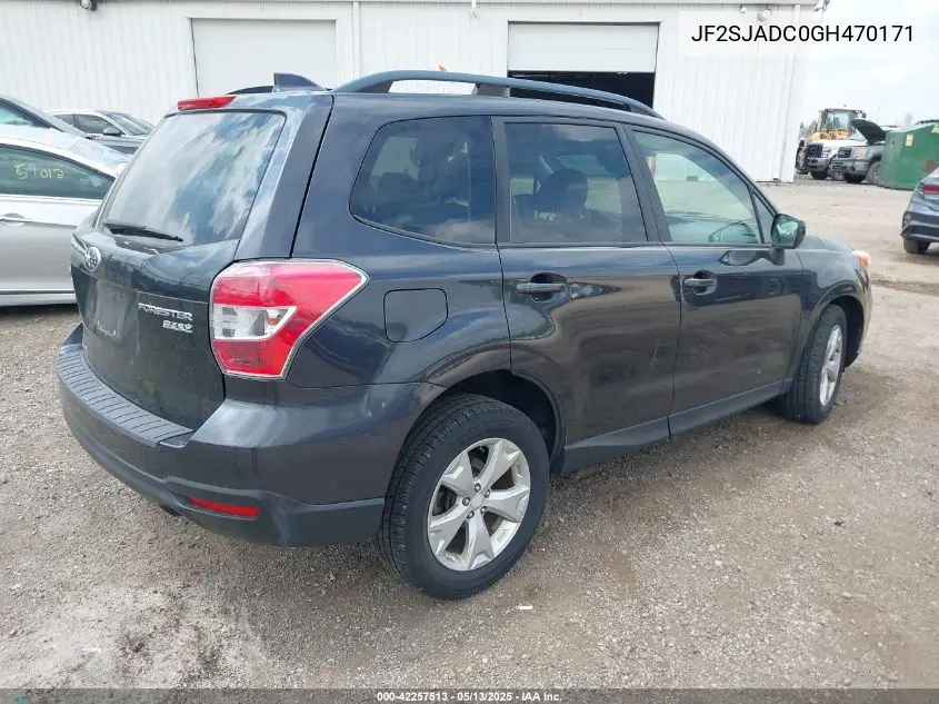 2016 Subaru Forester 2.5I Premium VIN: JF2SJADC0GH470171 Lot: 42257513