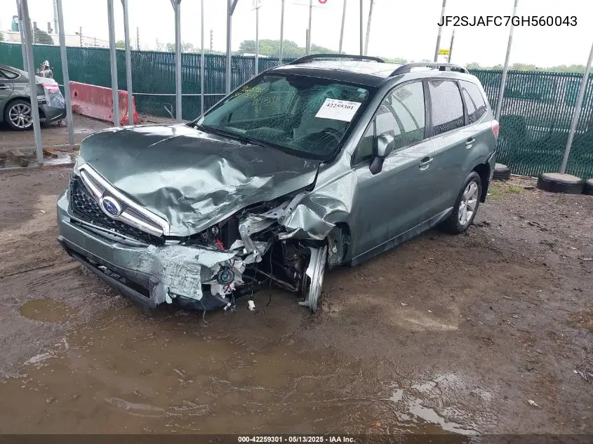 2016 Subaru Forester 2.5I Premium VIN: JF2SJAFC7GH560043 Lot: 42259301