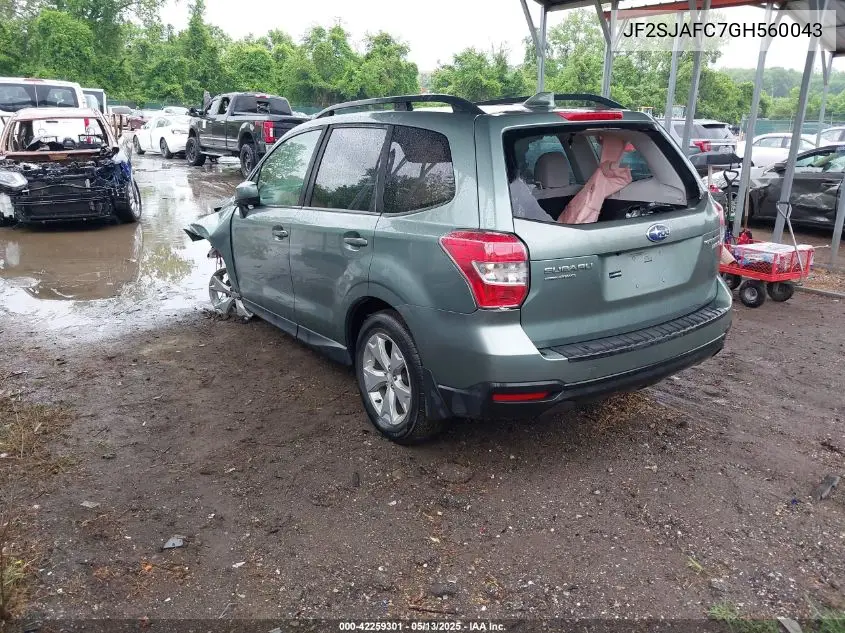 2016 Subaru Forester 2.5I Premium VIN: JF2SJAFC7GH560043 Lot: 42259301