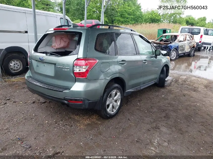 2016 Subaru Forester 2.5I Premium VIN: JF2SJAFC7GH560043 Lot: 42259301