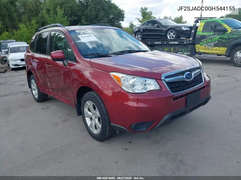 2016 Subaru Forester 2.5I Premium VIN: JF2SJADC0GH544155 Lot: 42618452