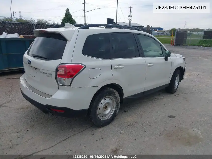 2017 Subaru Forester 2.5I Limited VIN: JF2SJEUC3HH475101 Lot: 12338250