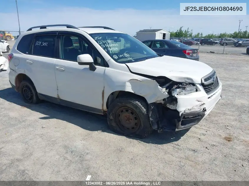 2017 Subaru Forester I VIN: JF2SJEBC6HG804690 Lot: 12343082