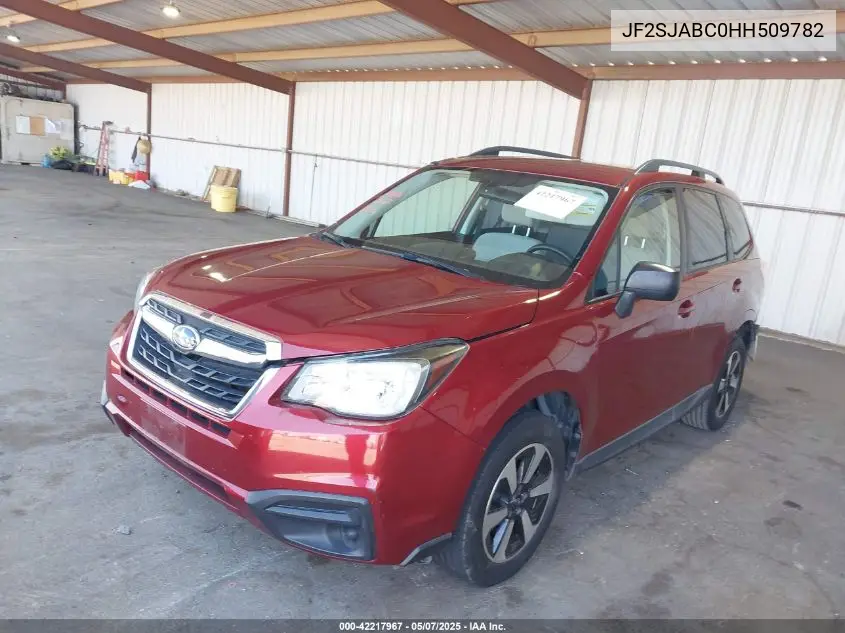 2017 Subaru Forester 2.5I VIN: JF2SJABC0HH509782 Lot: 42217967