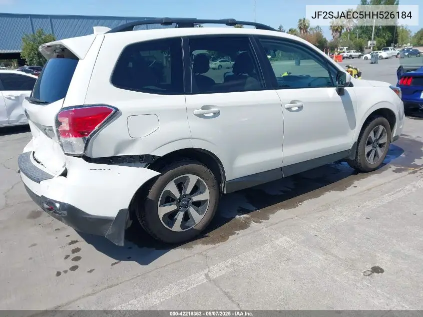 2017 Subaru Forester 2.5I Premium VIN: JF2SJAEC5HH526184 Lot: 42218363