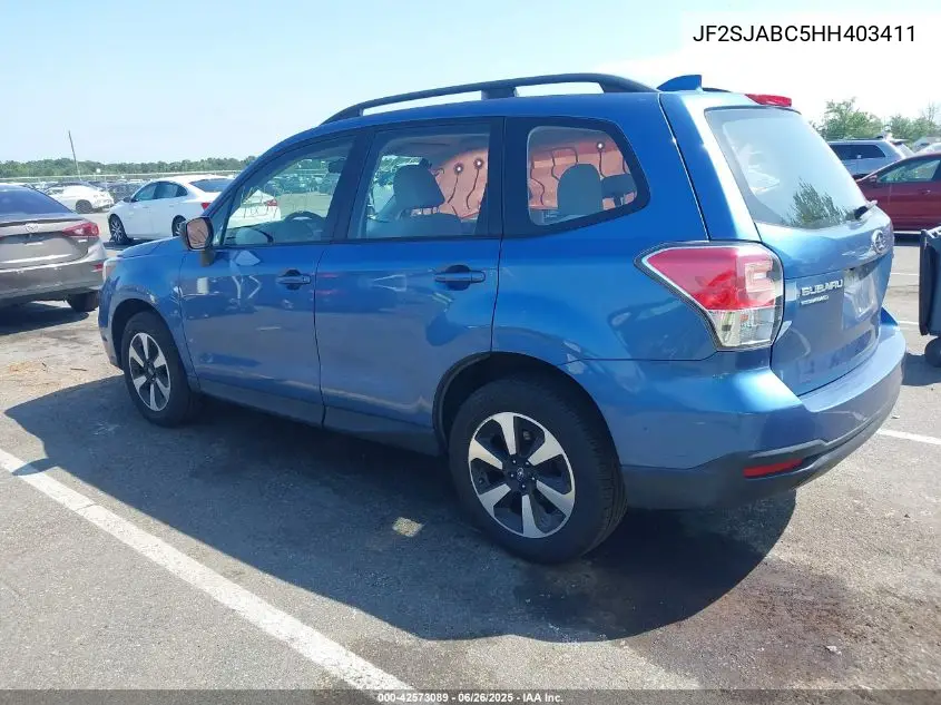2017 Subaru Forester 2.5I VIN: JF2SJABC5HH403411 Lot: 42573089
