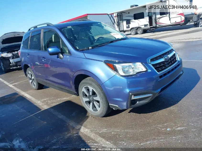 2017 Subaru Forester 2.5I Premium VIN: JF2SJAEC3HH406948 Lot: 42612247