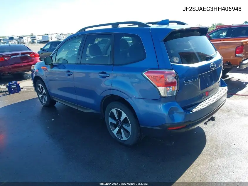 2017 Subaru Forester 2.5I Premium VIN: JF2SJAEC3HH406948 Lot: 42612247