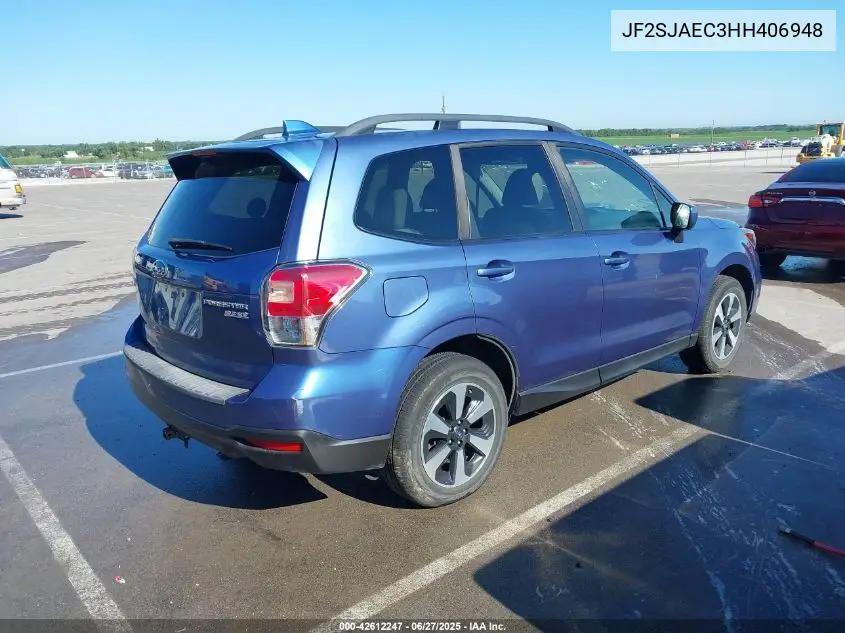 2017 Subaru Forester 2.5I Premium VIN: JF2SJAEC3HH406948 Lot: 42612247