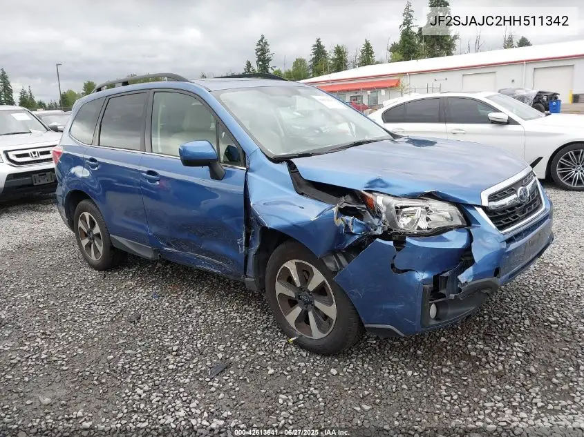 2017 Subaru Forester 2.5I Limited VIN: JF2SJAJC2HH511342 Lot: 42613641