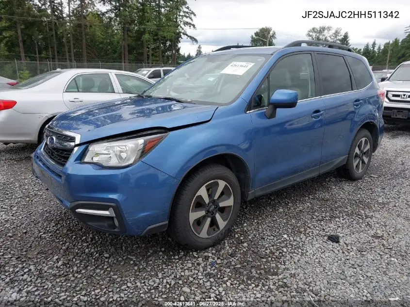 2017 Subaru Forester 2.5I Limited VIN: JF2SJAJC2HH511342 Lot: 42613641