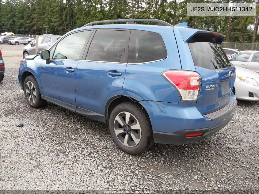 2017 Subaru Forester 2.5I Limited VIN: JF2SJAJC2HH511342 Lot: 42613641