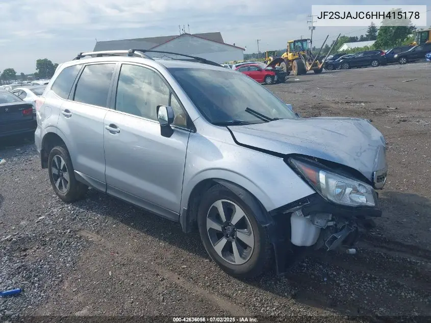 2017 Subaru Forester 2.5I Limited VIN: JF2SJAJC6HH415178 Lot: 42636056