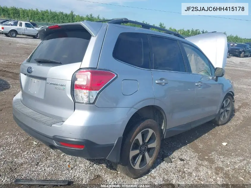 2017 Subaru Forester 2.5I Limited VIN: JF2SJAJC6HH415178 Lot: 42636056
