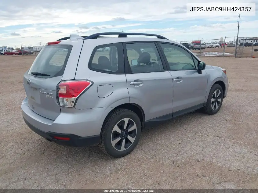 2017 Subaru Forester 2.5I VIN: JF2SJABC9HH424357 Lot: 42639726
