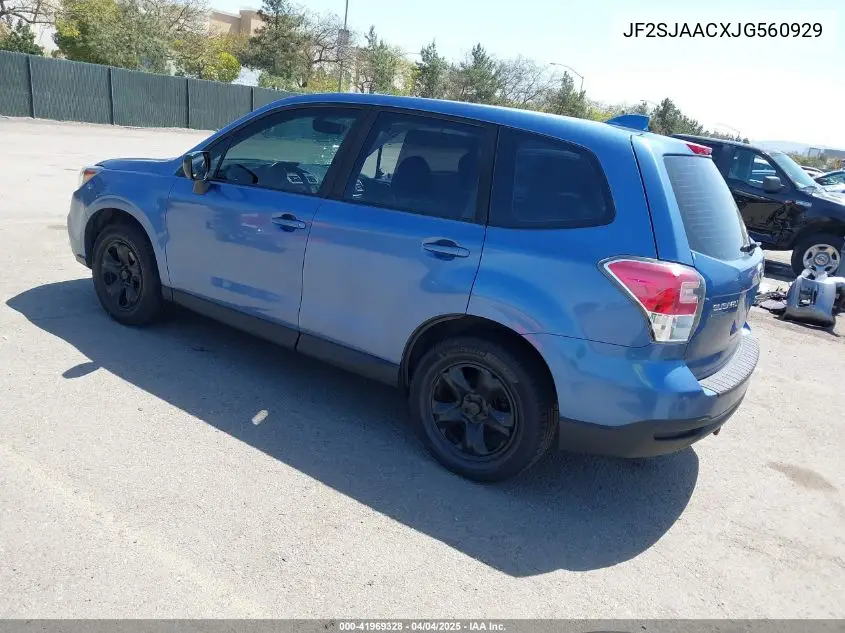 2018 Subaru Forester 2.5I VIN: JF2SJAACXJG560929 Lot: 41969328