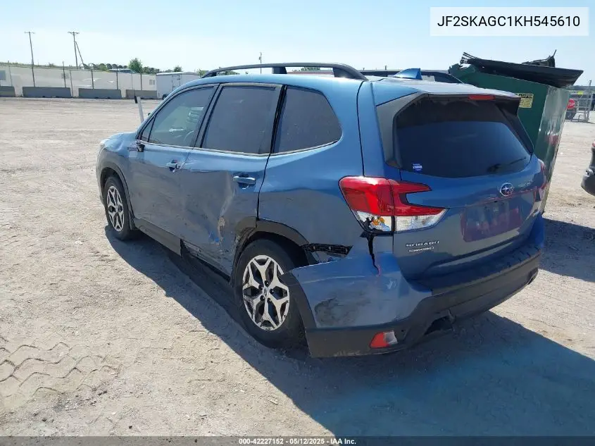 2019 Subaru Forester Premium VIN: JF2SKAGC1KH545610 Lot: 42227152