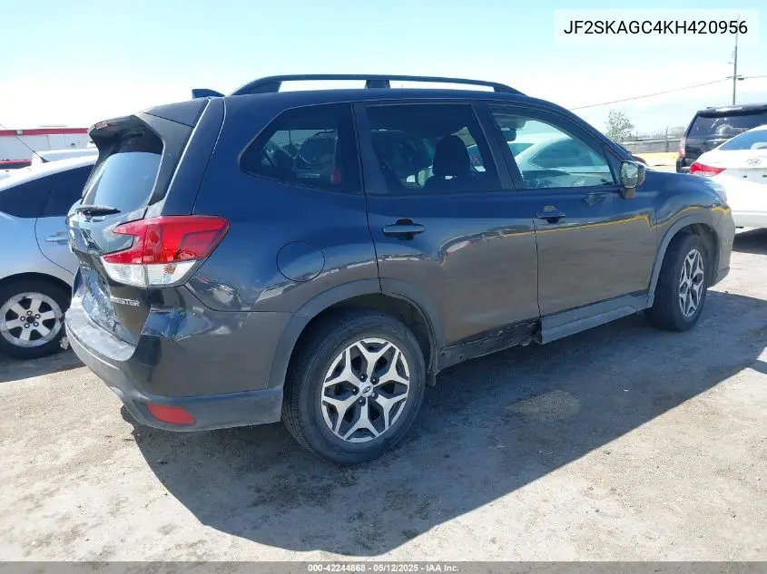2019 Subaru Forester Premium VIN: JF2SKAGC4KH420956 Lot: 42244868