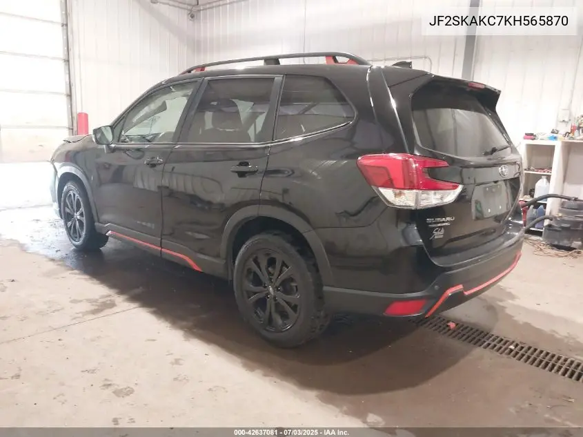 2019 Subaru Forester Sport VIN: JF2SKAKC7KH565870 Lot: 42637081