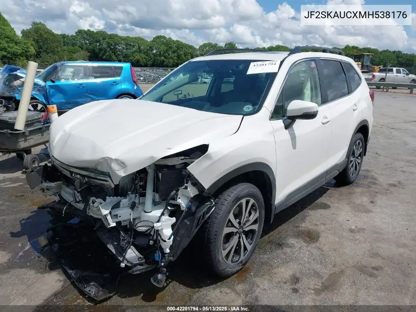 2021 Subaru Forester Limited VIN: JF2SKAUCXMH538176 Lot: 42201794