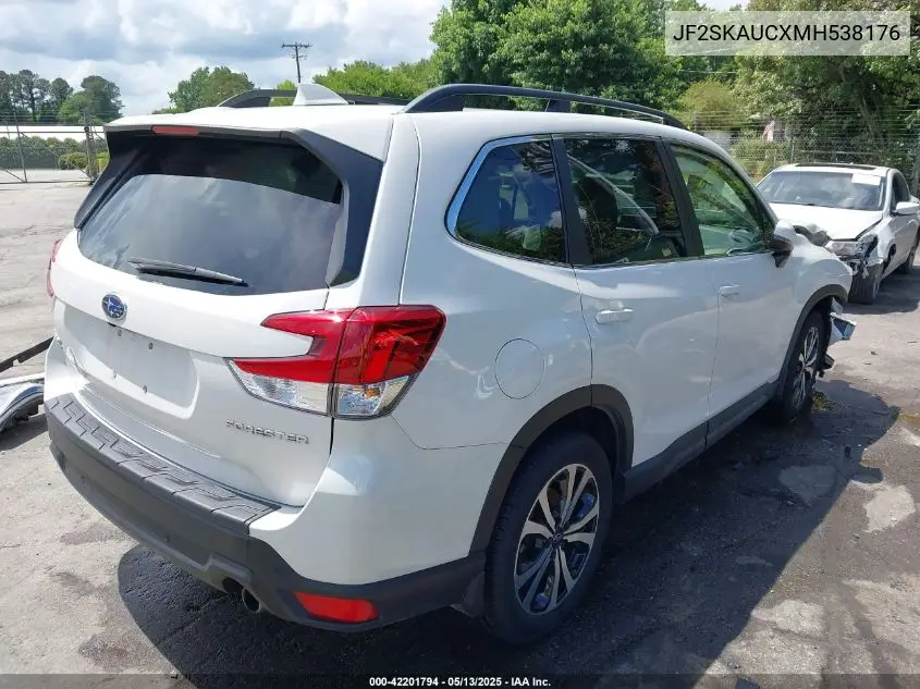 2021 Subaru Forester Limited VIN: JF2SKAUCXMH538176 Lot: 42201794
