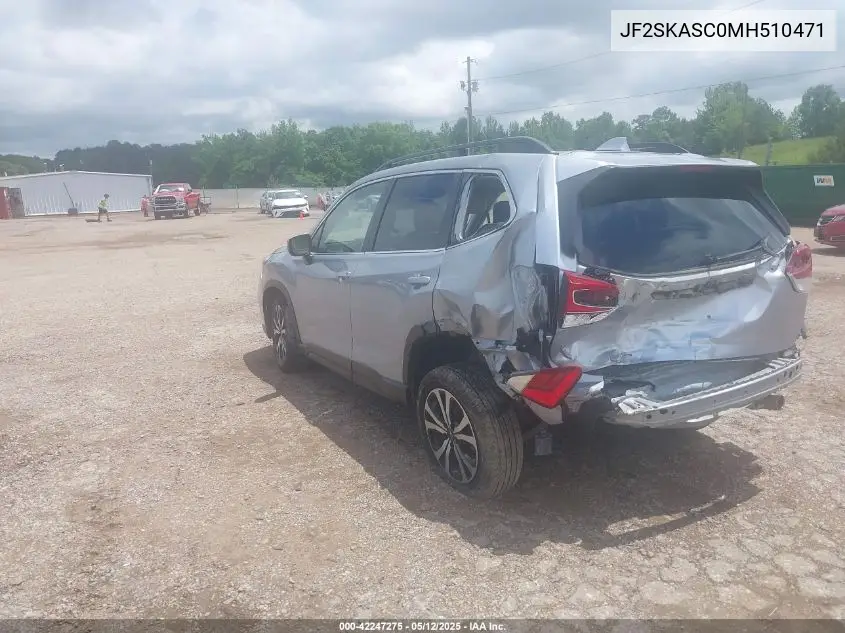 2021 Subaru Forester Limited VIN: JF2SKASC0MH510471 Lot: 42247275