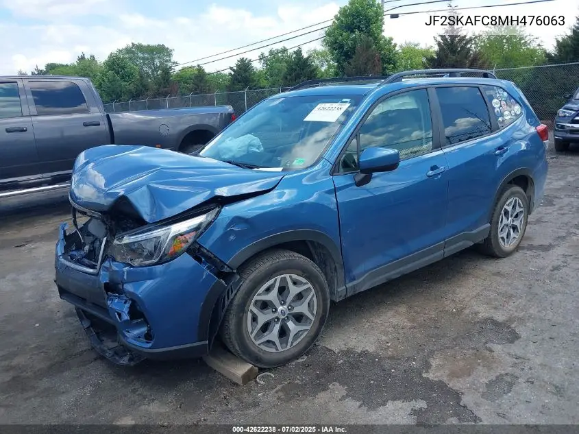 2021 Subaru Forester Premium VIN: JF2SKAFC8MH476063 Lot: 42622238