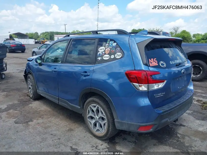 2021 Subaru Forester Premium VIN: JF2SKAFC8MH476063 Lot: 42622238
