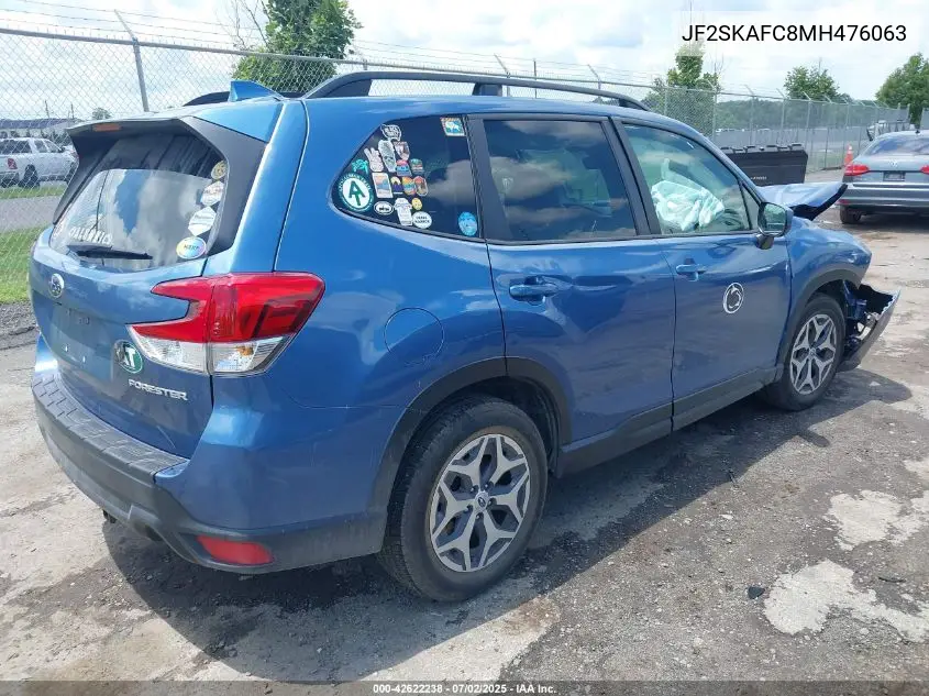2021 Subaru Forester Premium VIN: JF2SKAFC8MH476063 Lot: 42622238