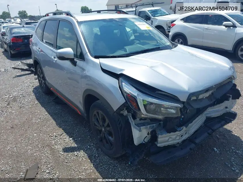 2021 Subaru Forester Sport VIN: JF2SKARC2MH504709 Lot: 42636482