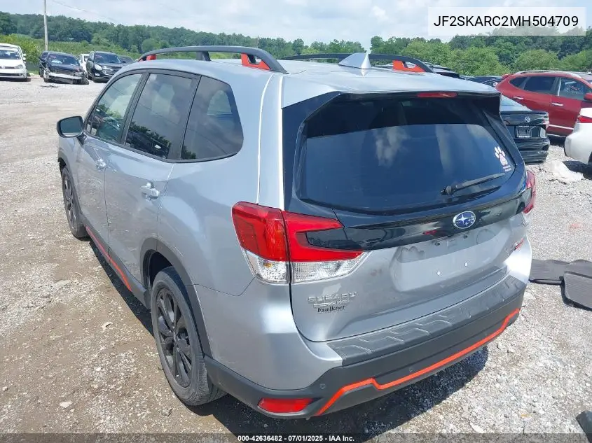 2021 Subaru Forester Sport VIN: JF2SKARC2MH504709 Lot: 42636482